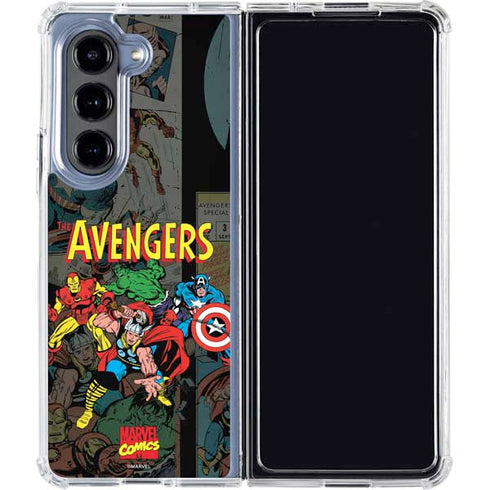 Marvel Classic Comics Avengers Assemble Galaxy Z Fold5 5G Clear Case